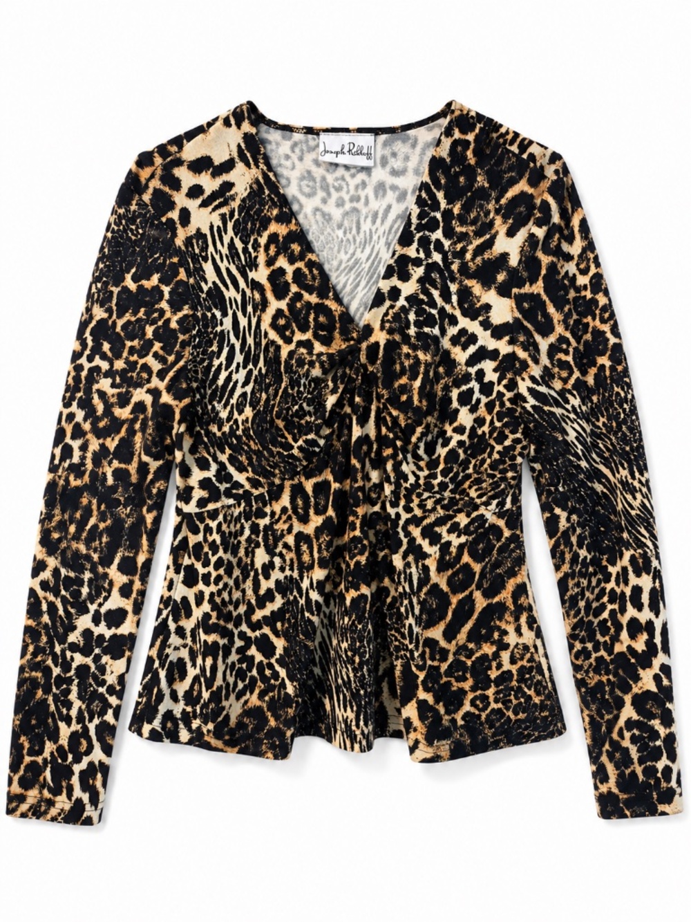 Joseph Ribkoff top/blouse M/L animal print boxy baby doll career wear office